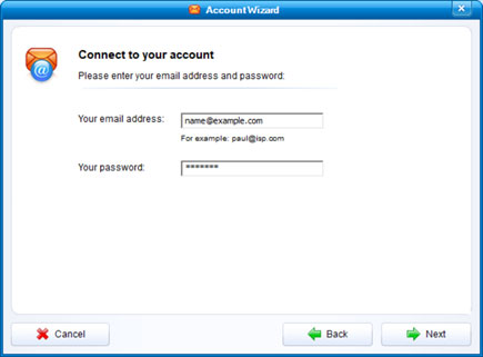 Setup ICA.NET email account on your IncrediMail Step 4
